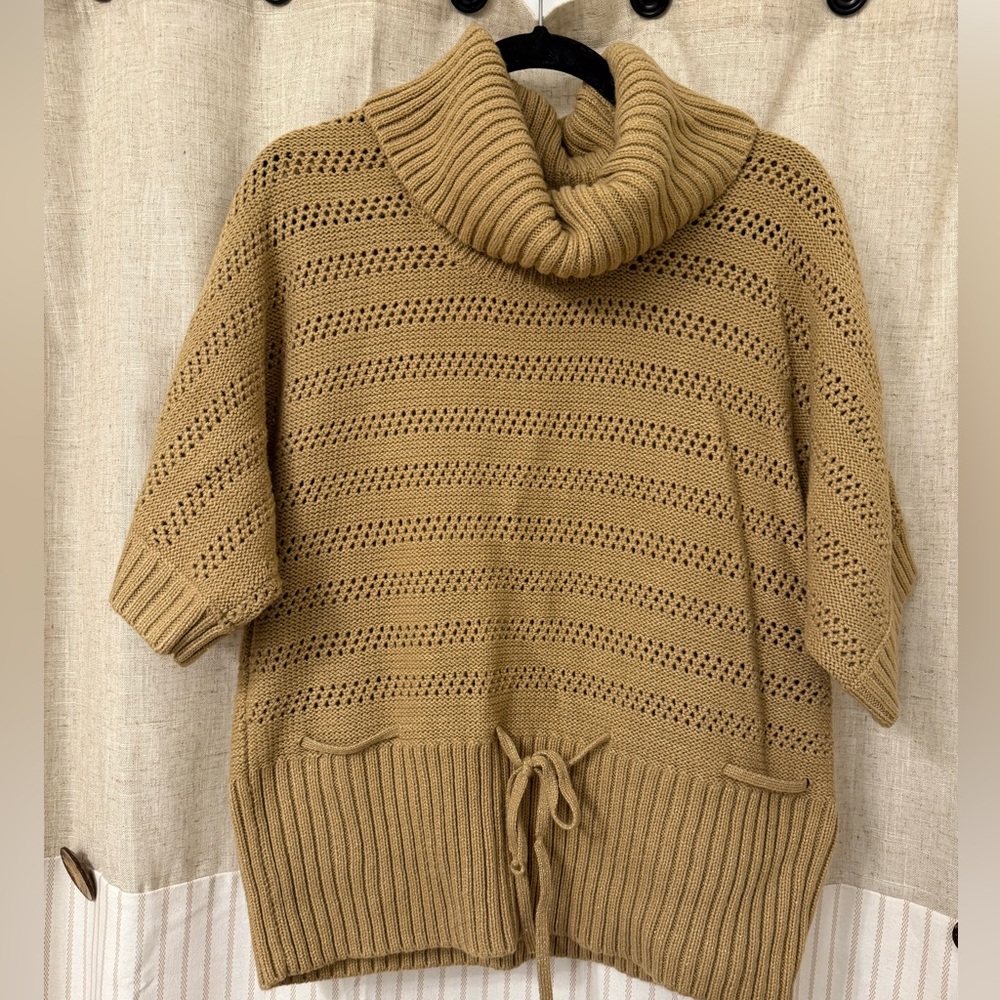 Elegant Tan Cowl Neck Sweater